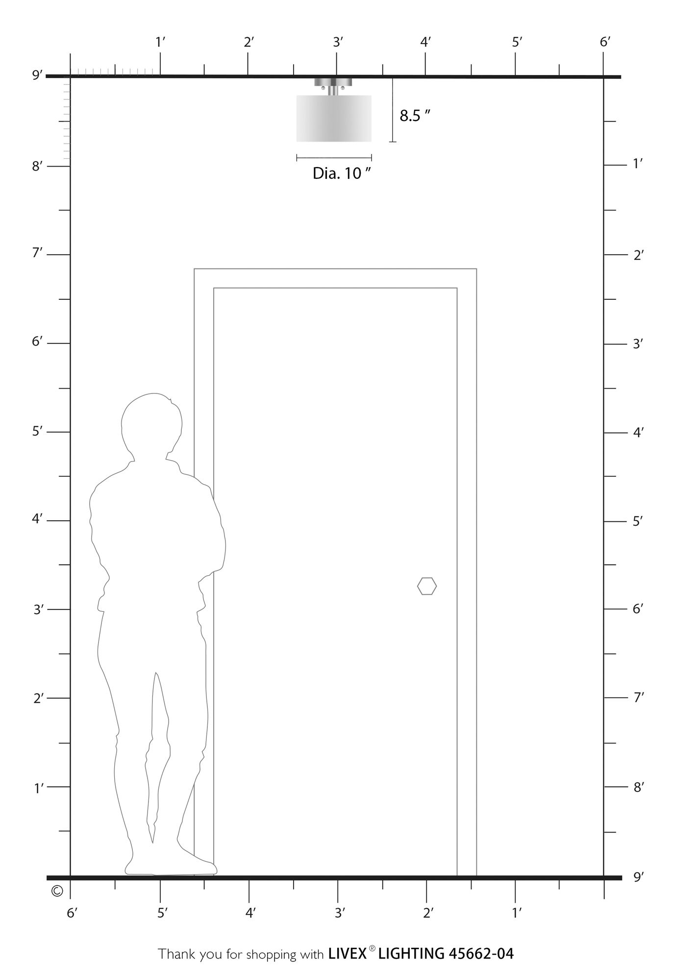 Bainbridge 1 Light Black Small Semi-Flush