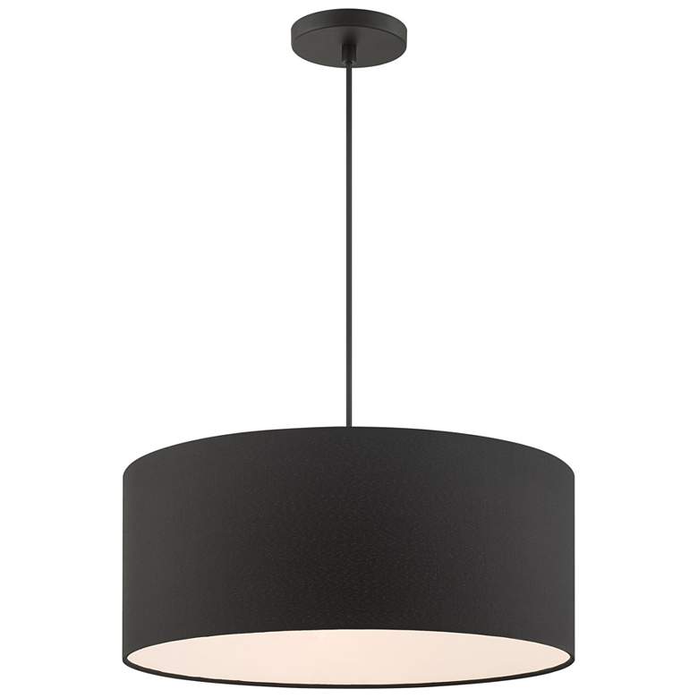 Image 5 Bainbridge 18" Wide Black Drum Pendant Light more views