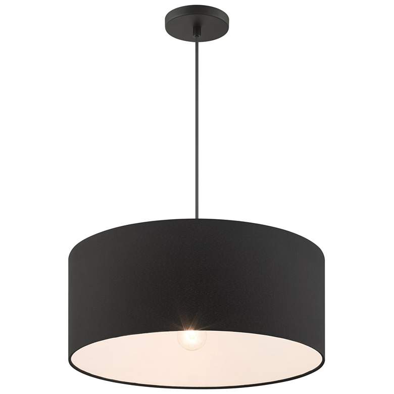 Image 6 Bainbridge 18" Wide Black Drum Pendant Light more views