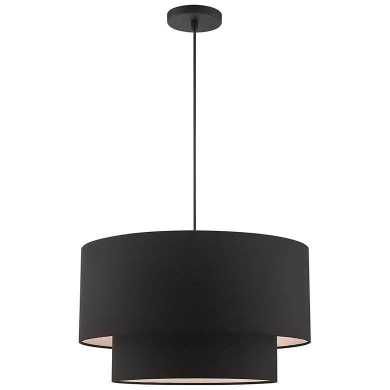 Image 3 Bainbridge 20" Wide Black Double Drum Pendant Light