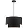 Bainbridge 20" Wide Black Double Drum Pendant Light
