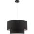 Bainbridge 20" Wide Black Double Drum Pendant Light