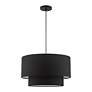 4_Bainbridge 20" Wide Black Double Drum Pendant Light more views