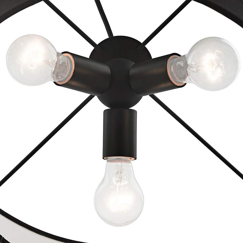 Image 5 Bainbridge 20" Wide Black Double Drum Pendant Light more views