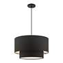 5_Bainbridge 20" Wide Black Double Drum Pendant Light more views