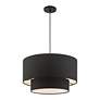 6_Bainbridge 20" Wide Black Double Drum Pendant Light more views
