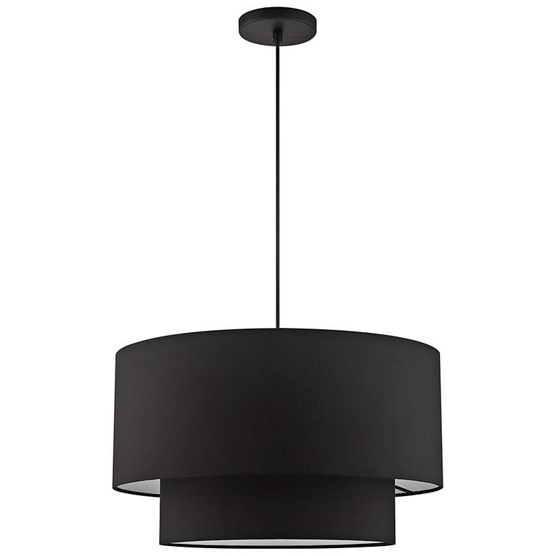 Image 7 Bainbridge 20" Wide Black Double Drum Pendant Light more views