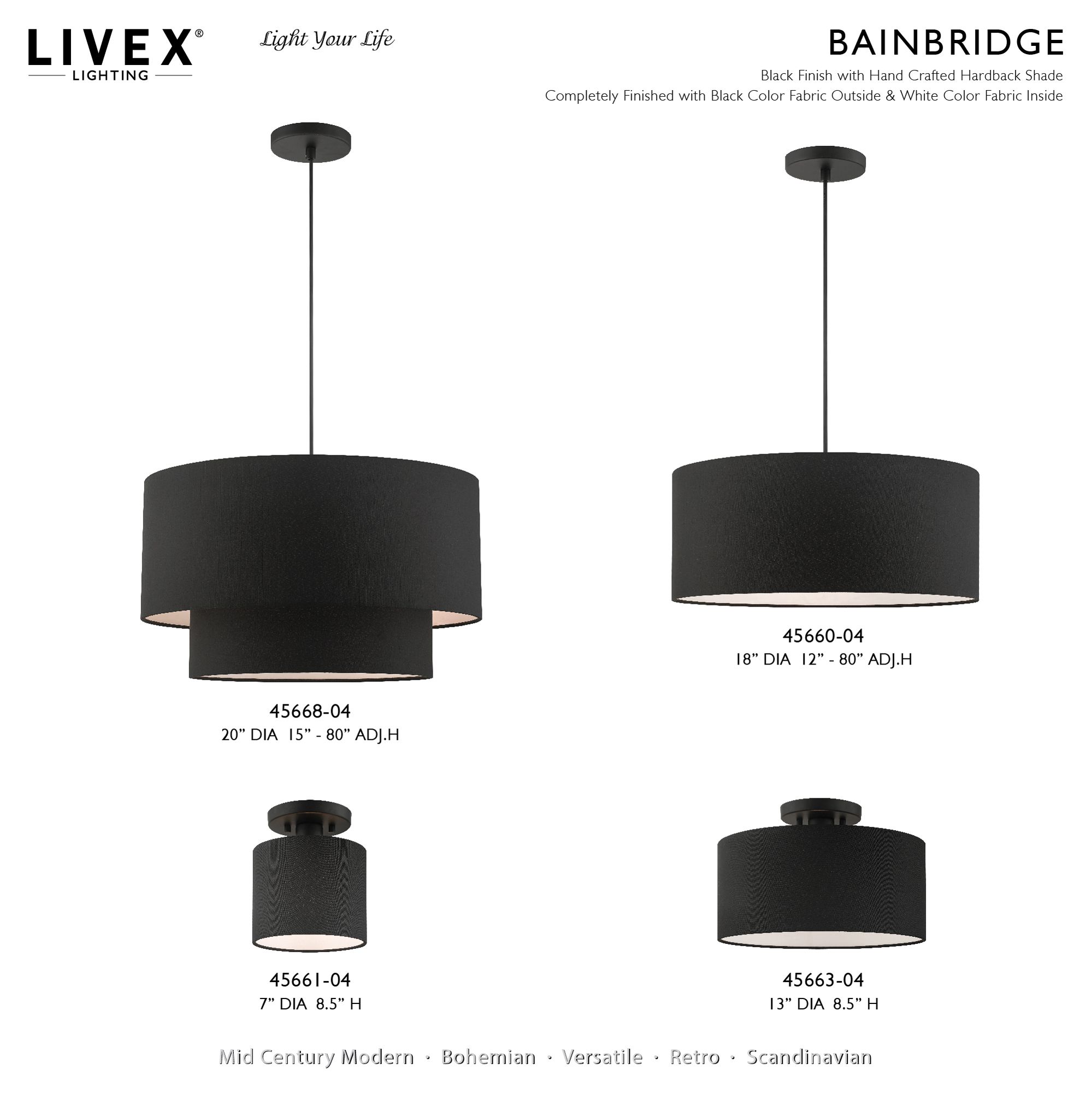 Bainbridge 20" Wide Black Double Drum Pendant Light in scene