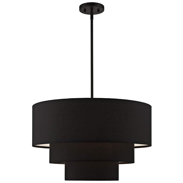 Image 2 Bainbridge 23" Wide Black 3-Tier Drum Chandelier