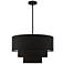 Bainbridge 23" Wide Black 3-Tier Drum Chandelier