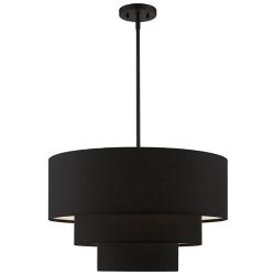 Bainbridge 23" Wide Black 3-Tier Drum Chandelier