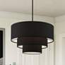 1_Bainbridge 23" Wide Black 3-Tier Drum Chandelier