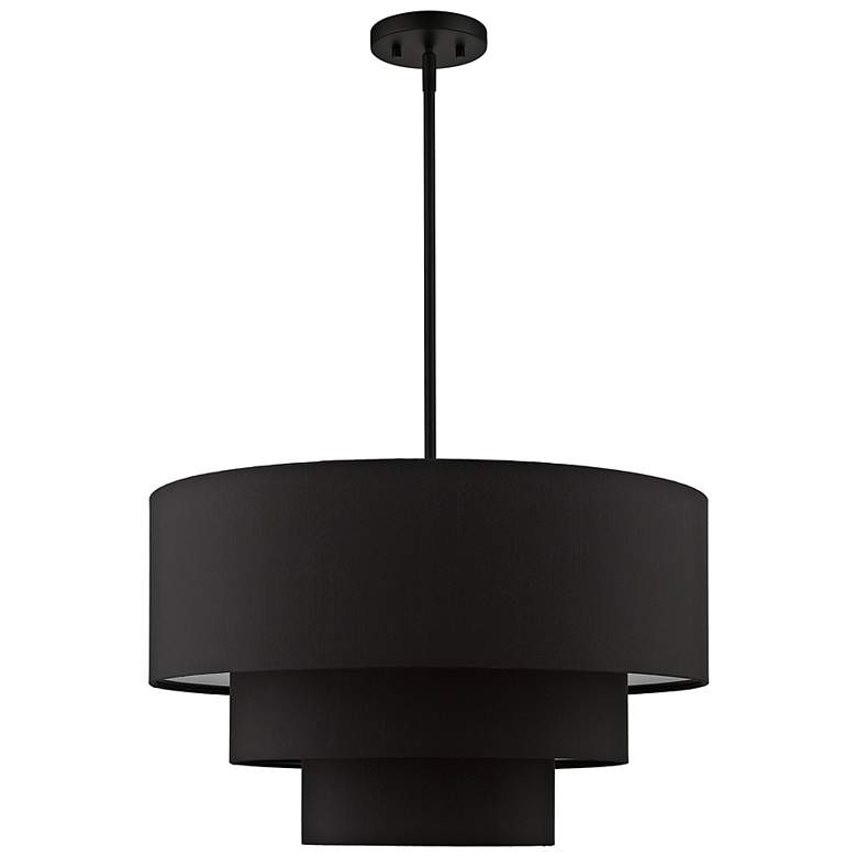 Image 3 Bainbridge 23" Wide Black 3-Tier Drum Chandelier more views