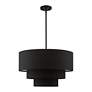 3_Bainbridge 23" Wide Black 3-Tier Drum Chandelier more views