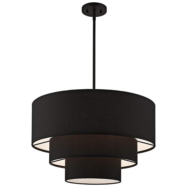 Image 4 Bainbridge 23" Wide Black 3-Tier Drum Chandelier more views