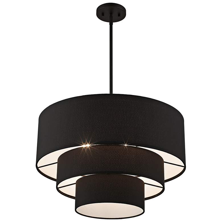 Image 5 Bainbridge 23" Wide Black 3-Tier Drum Chandelier more views