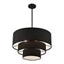 5_Bainbridge 23" Wide Black 3-Tier Drum Chandelier more views