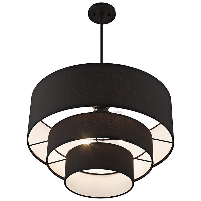 Image 6 Bainbridge 23" Wide Black 3-Tier Drum Chandelier more views