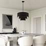 Bainbridge 23" Wide Black 3-Tier Drum Chandelier