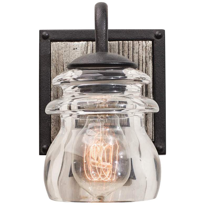Image 2 Bainbridge 8" High Black Iron Wall Sconce