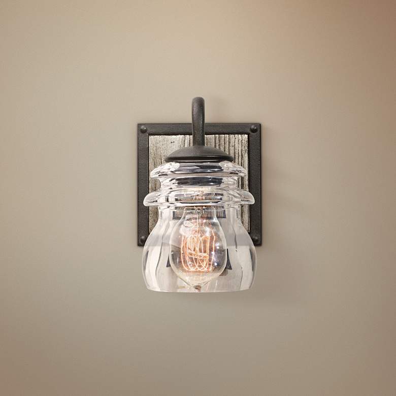 Image 1 Bainbridge 8" High Black Iron Wall Sconce