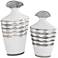 Bainbridge White and Silver Ceramic Vase 2-Piece Set