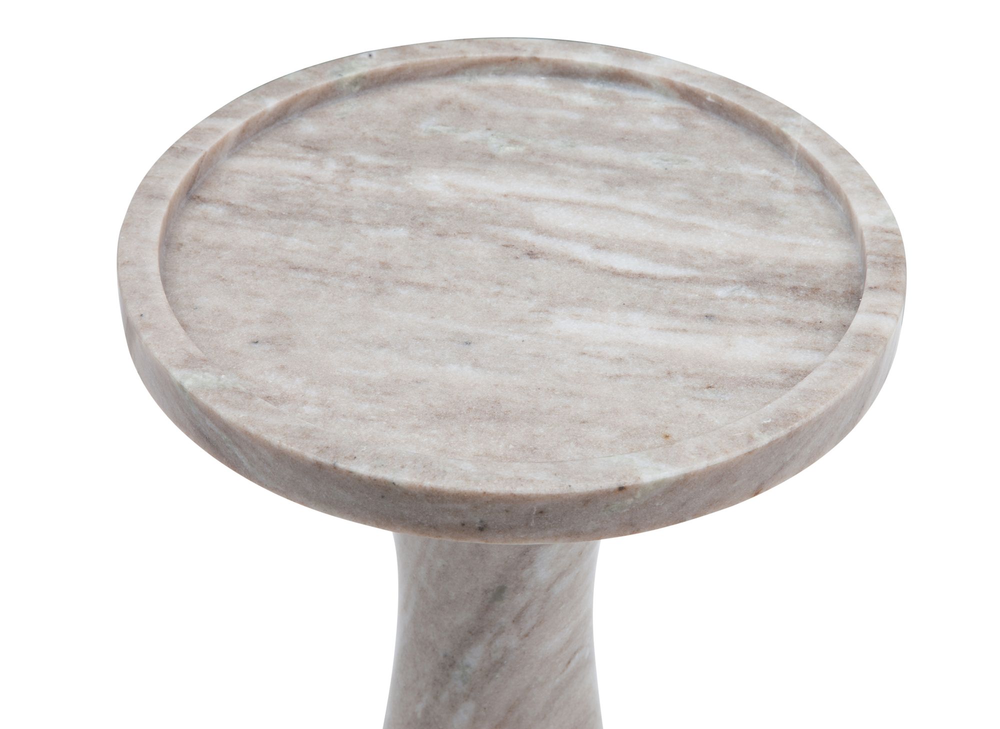 Image 3 Baird 22' Tall Beige Marble Accent Table more views
