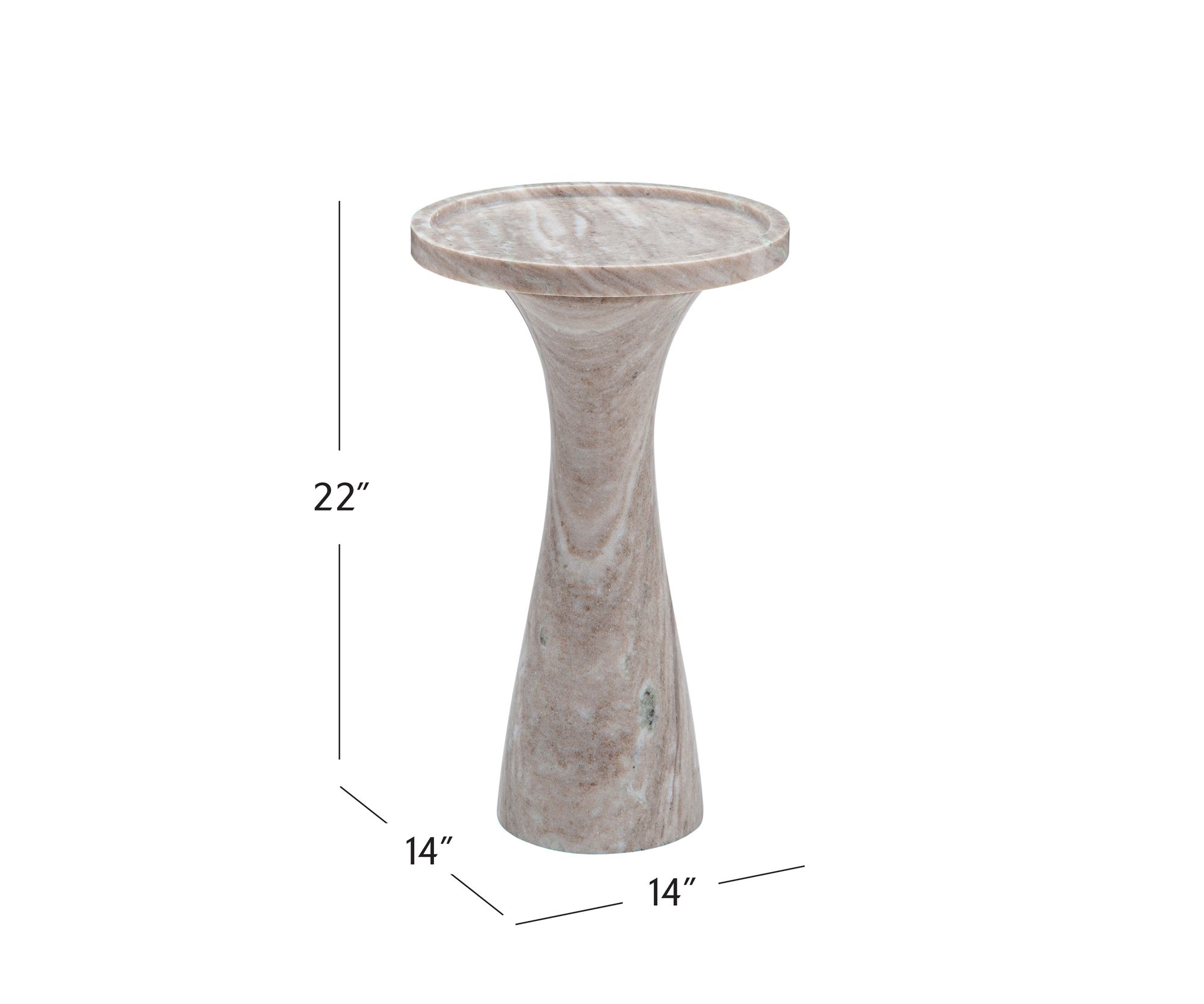 Image 6 Baird 22' Tall Beige Marble Accent Table more views