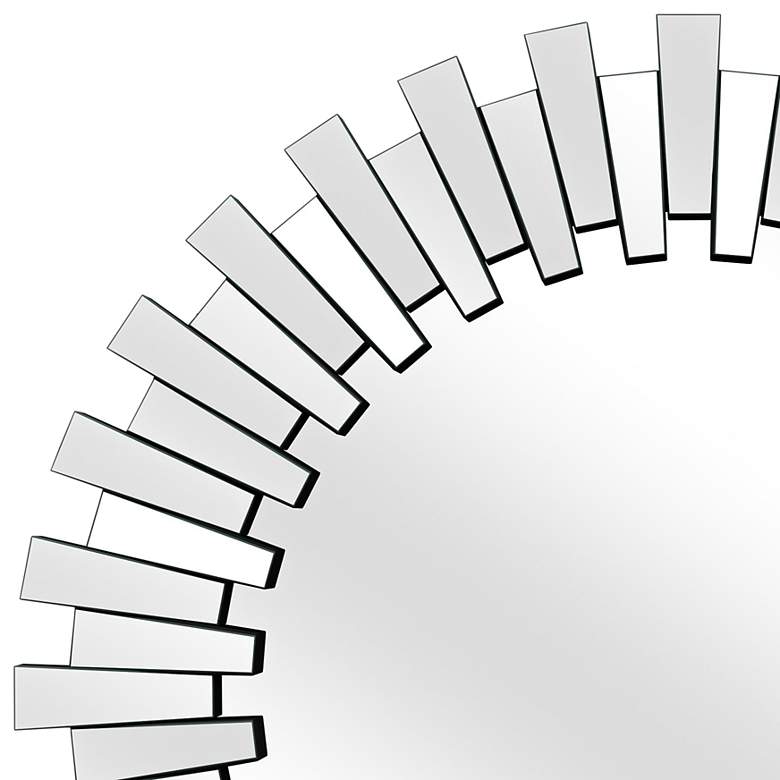 Image 4 Baka Silver 41" Round Sunburst Oversized Wall Mirror more views