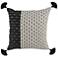 Bakari 20" Square Black and Ivory Decorative Throw Pillow