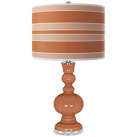 Image1 of Baked Clay Bold Stripe Apothecary Table Lamp
