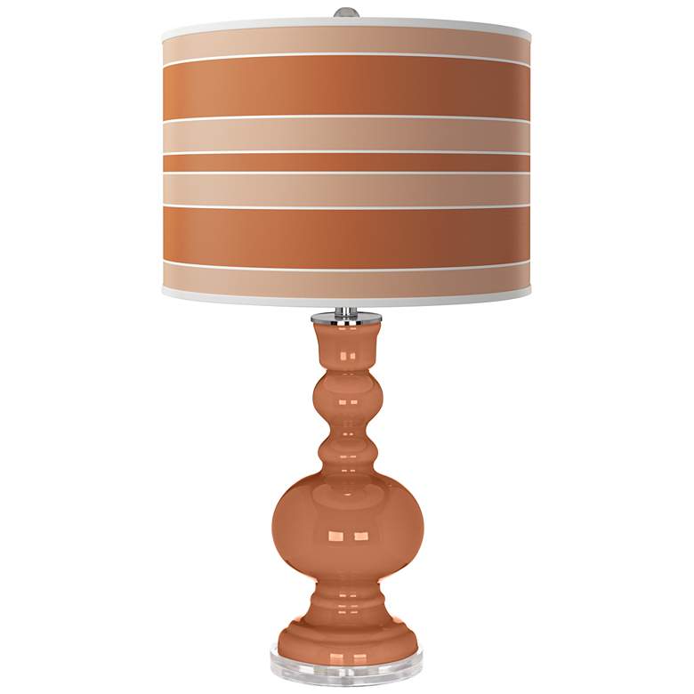 Image 1 Baked Clay Bold Stripe Apothecary Table Lamp