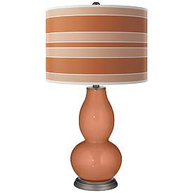 Image1 of Baked Clay Bold Stripe Double Gourd Table Lamp