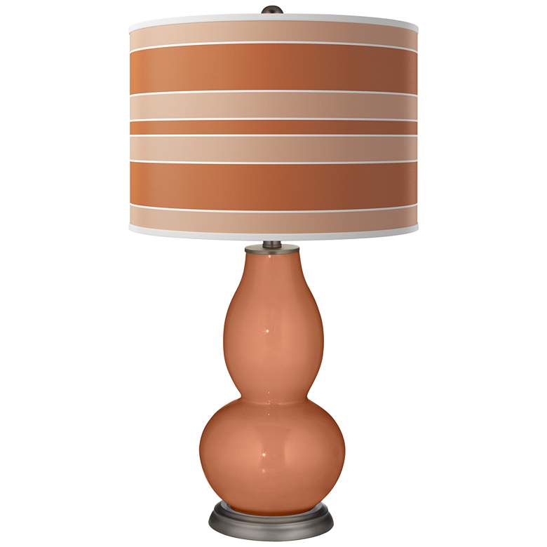 Image 1 Baked Clay Bold Stripe Double Gourd Table Lamp