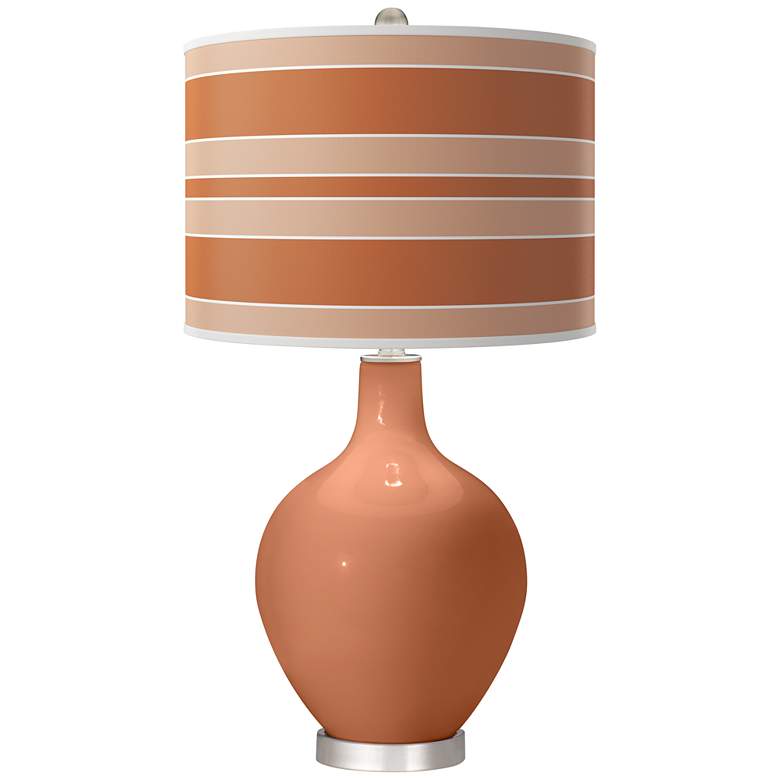 Image 1 Baked Clay Bold Stripe Ovo Table Lamp