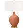 Baked Clay Toby Brass Accents Table Lamp
