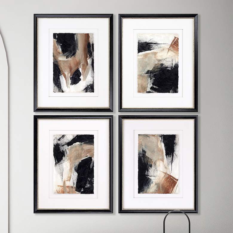 Image 2 Baked Paintstrokes 26" High 4-Piece Framed Wall Art Set