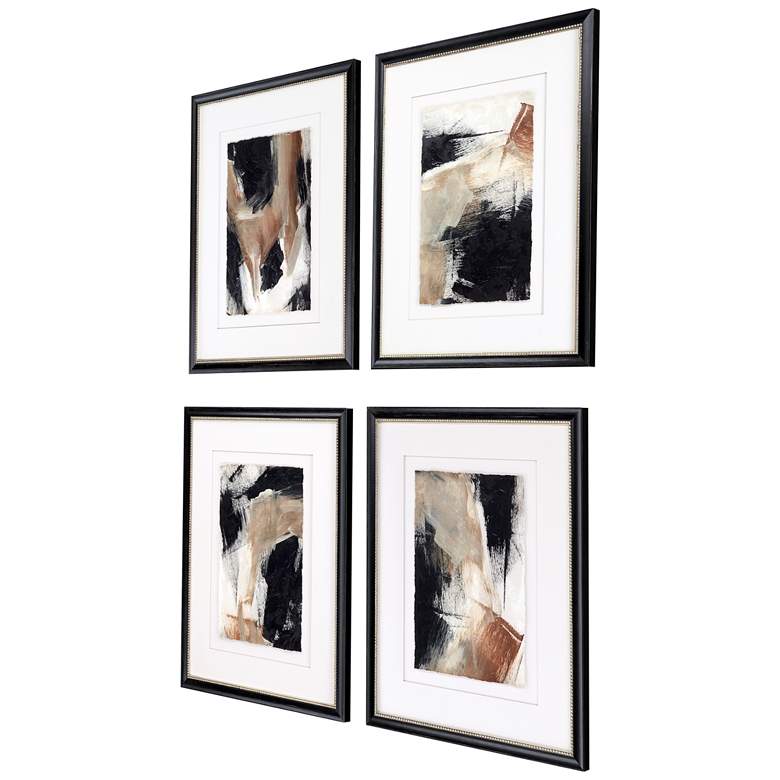Image 5 Baked Paintstrokes 26" High 4-Piece Framed Wall Art Set more views