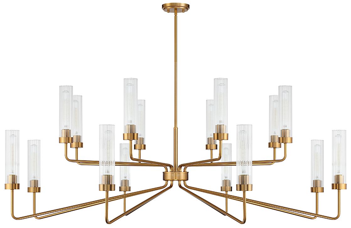 Image 2 Baker 16-Light Chandelier in Warm Brass more views