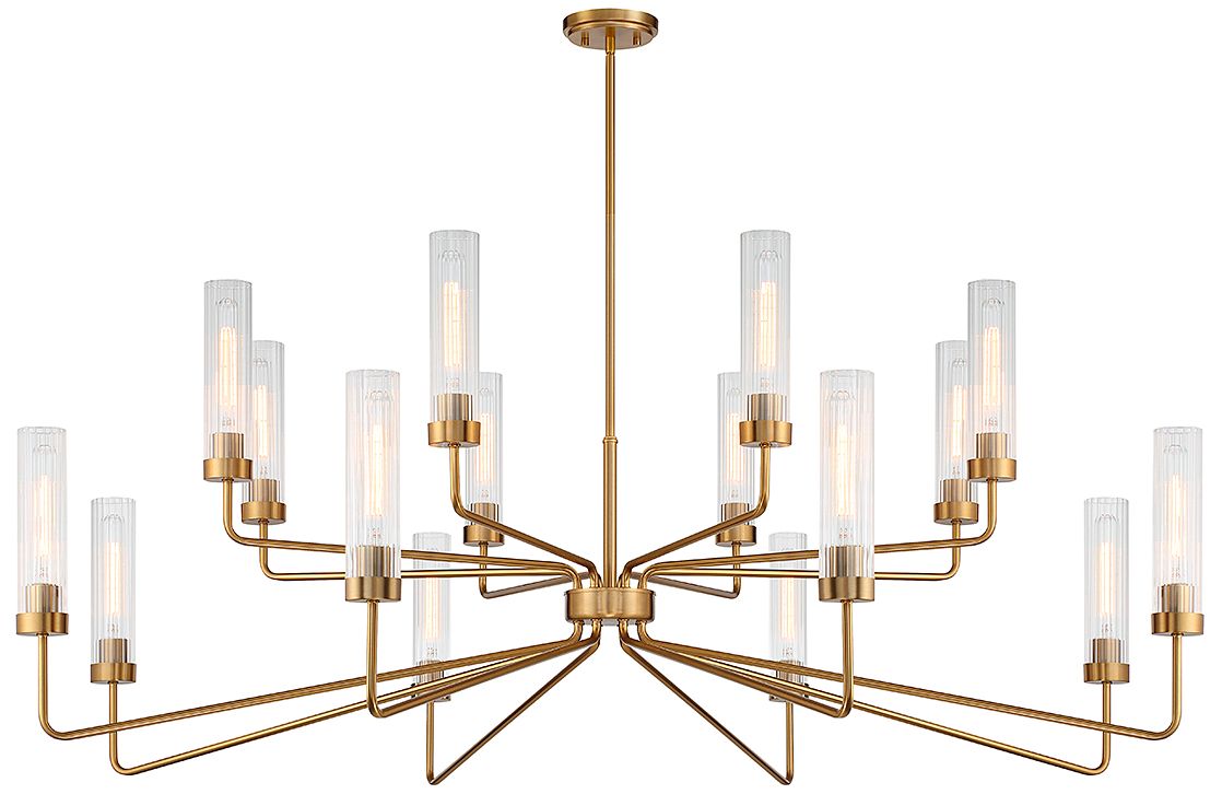 Image 3 Baker 16-Light Chandelier in Warm Brass more views