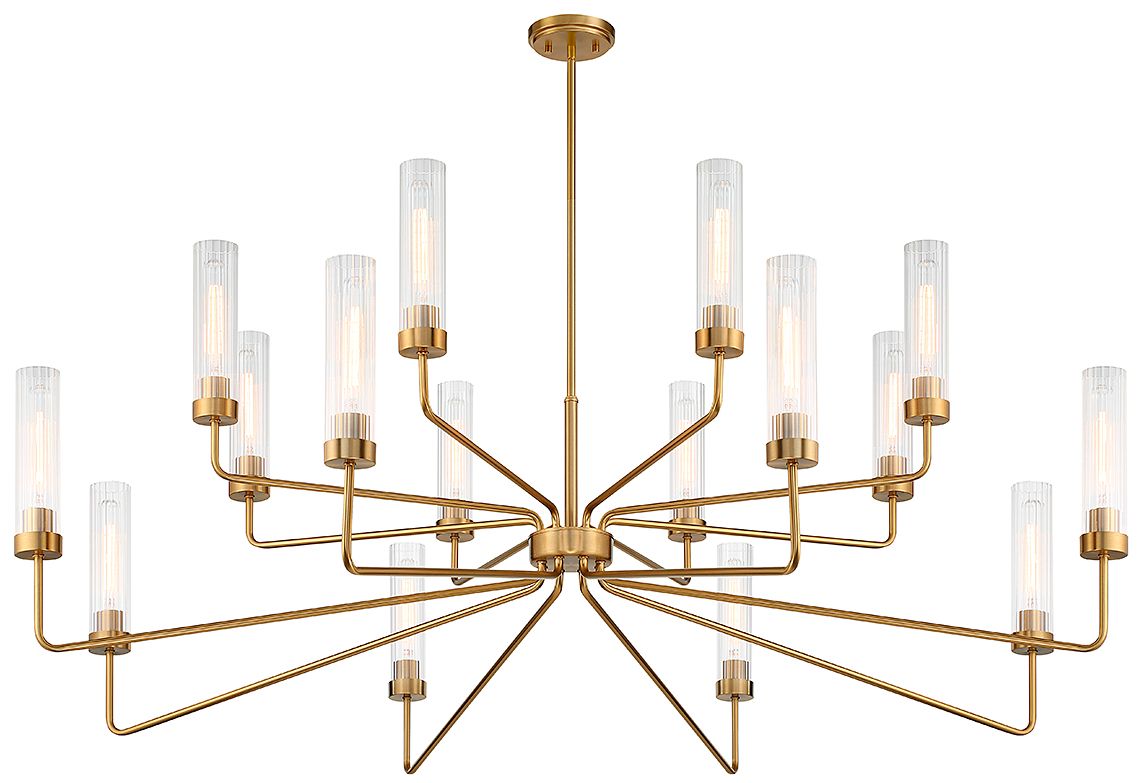 Image 4 Baker 16-Light Chandelier in Warm Brass more views