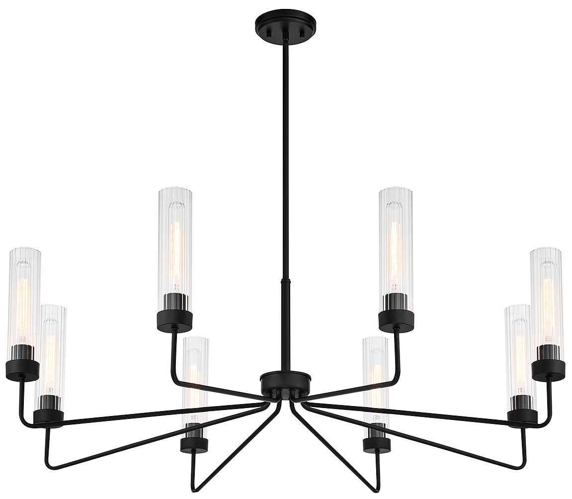 Baker 8-Light Chandelier in Matte Black