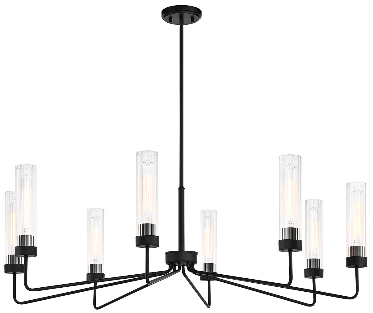Baker 8-Light Chandelier in Matte Black