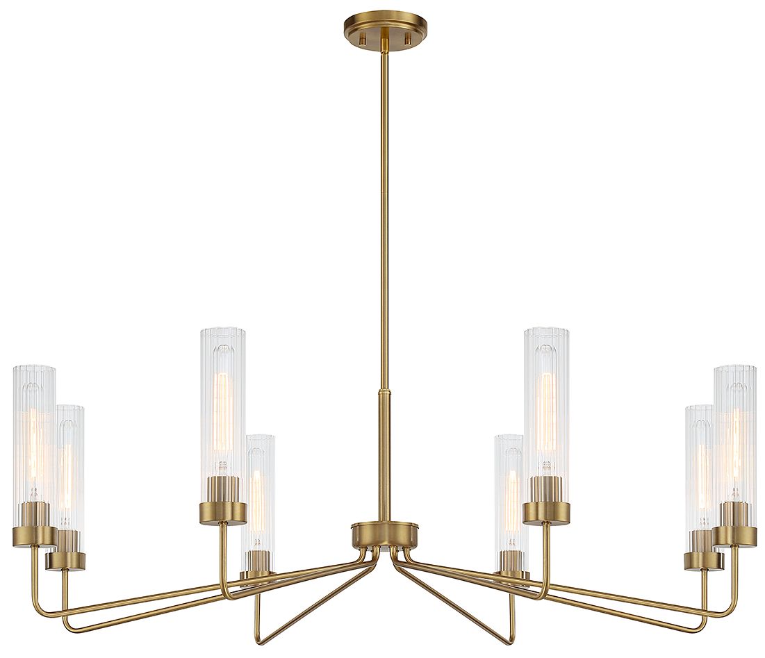 Baker 8-Light Chandelier in Warm Brass
