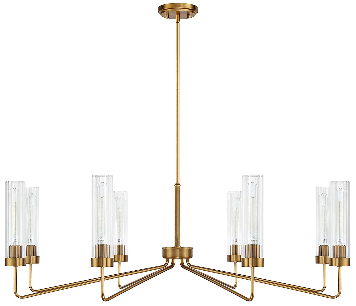 Image 4 Baker 8-Light Chandelier in Warm Brass more views