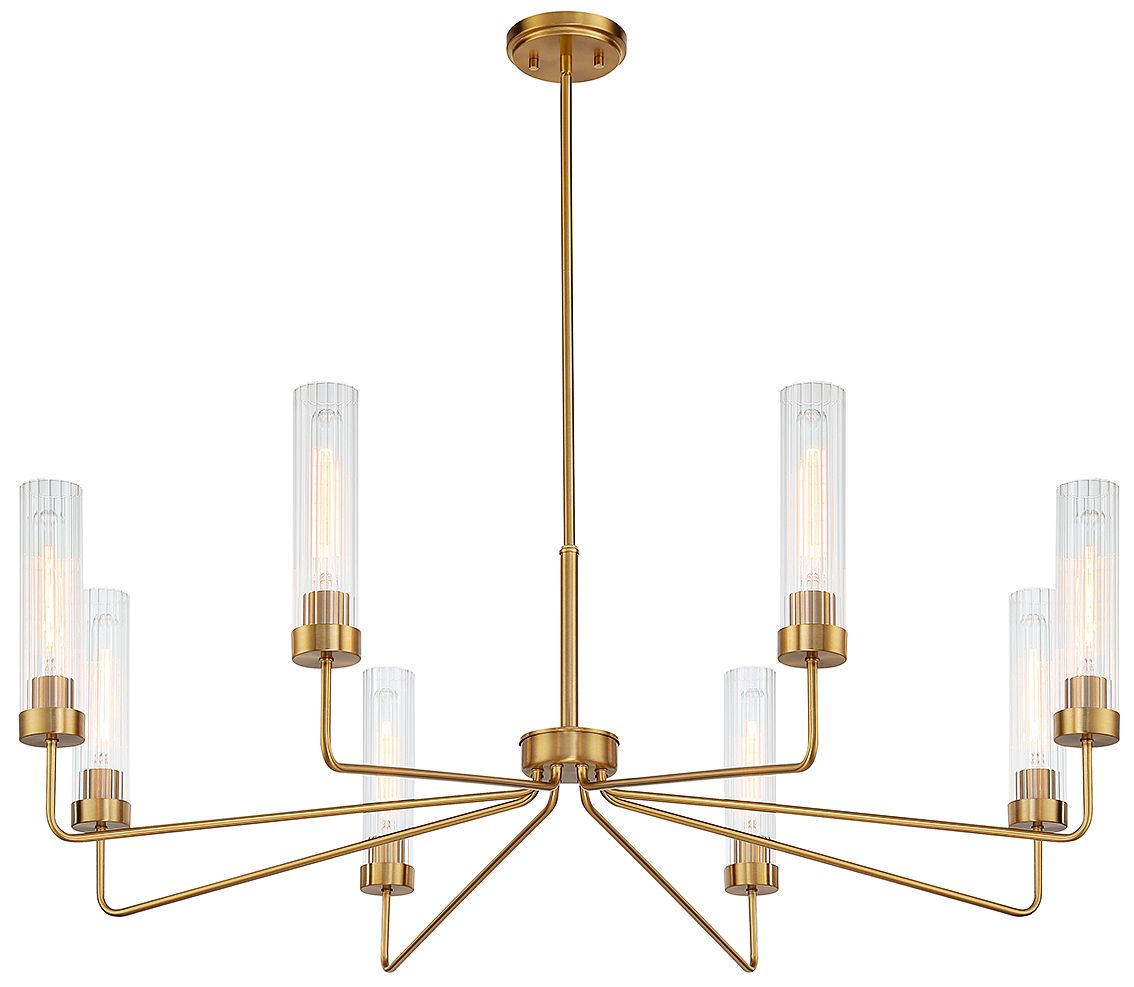 Image 6 Baker 8-Light Chandelier in Warm Brass more views