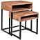 Bakers 20" Wide Natural and Black Nesting Tables Set of 2