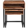 Bakers 20" Wide Natural and Black Nesting Tables Set of 2 in scene