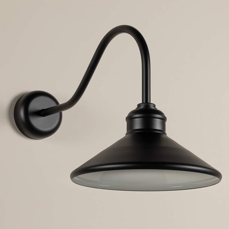 Image 1 Bakersfield 17 1/2" High Matte Black Wall Sconce