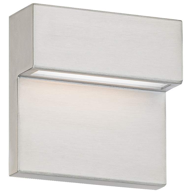 Image 1 Balance 6"H x 6"W 1-Light Outdoor Wall Light in Brushed Aluminum